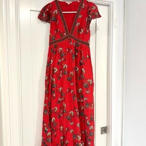Max Studio Red Floral Maxi Dress
